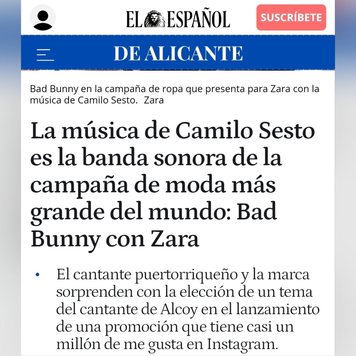 CamiloSesto's tweet photo. 📰🎶 Camilo Sesto continúa conquistando generaciones y cruzando las barreras del tiempo. En esta ocasión, @ZARA presenta junto a @sanbenito una de las campañas más ambiciosas y globales de la actualidad.

Camilo se hace presente con la música de uno de sus grandes éxitos: "Con el viento a tu favor", editado en 1977 dentro de su álbum "Rasgos".

Nuestro querido Camilo sigue siendo una fuente inagotable de inspiración ✨️

https://t.co/2MNpcA5u2b

#CamiloSesto #CamiloEterno #BadBunny #Zara