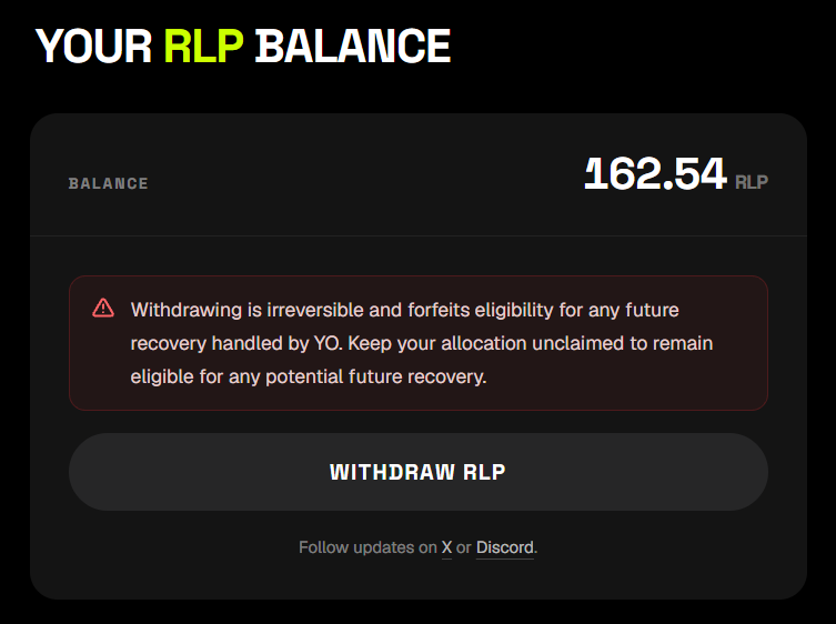 tanuki_eth's tweet photo. If you have been affected by the $RLP exploit as a $yoUSD holder, consider claiming your carved out RLP position at

🫴https://t.co/Thk3ROwZzZ

It's worth considering if you wanna cash out and not believe in $RLP going up in price anymore

Personally, I'm claiming it today https://t.co/TZLzWlc5V3