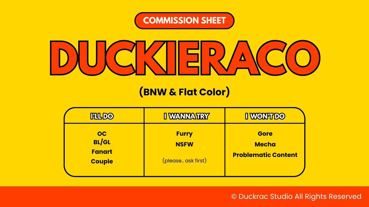 DUCKRAC STUDIO | COMMS OPEN tweet media