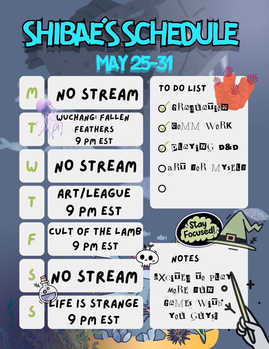 ShibaeVT's tweet photo. Shibabies 💙 May 25–31 schedule is here!!

🕘 9 PM EST
🪶 Tues — WUCHANG: Fallen Feathers
🎨/⚔️ Thurs — Art + League
🐑 Fri — Cult of the Lamb
🦋 Sun — Life is Strange

finally getting to play more games with you all 😭🖤

#VTuber #VTuberEN #Shibae #VTuberSchedule https://t.co/Zk855MVc60