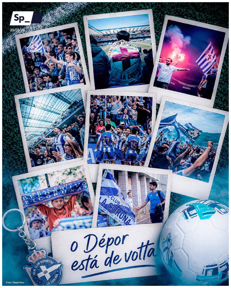 SpheraSports's tweet photo. Fueron 8 años que parecieron 20 pero finalmente el @RCDeportivo vuelve al lugar del que nunca debió salir. Se levantaron, lo buscaron y lo encontraron. 

Tendremos otra vez derbi gallego en la élite. El fútbol español es hoy un poco mejor que ayer. ¡Felicidades, Dépor! https://t.co/SijBGxou6w