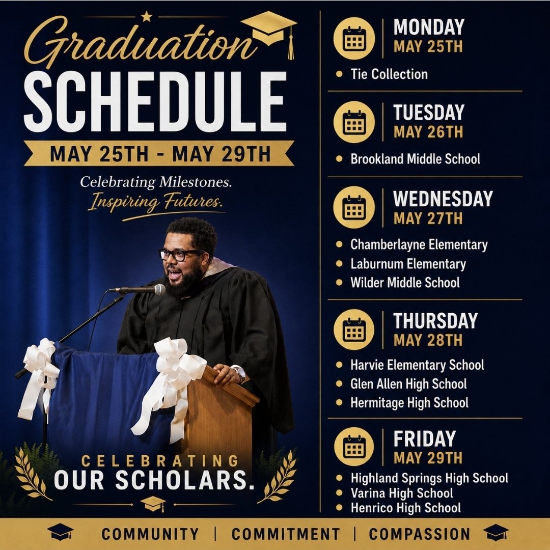 young2every1's tweet photo. Busy but exciting week ahead for me as we celebrate another incredible graduation season across Henrico County Public Schools. I will be speaking or attending several ceremonies throughout the week, and I am truly looking forward to celebrating with our students and families. https://t.co/qt5lbbIB7j