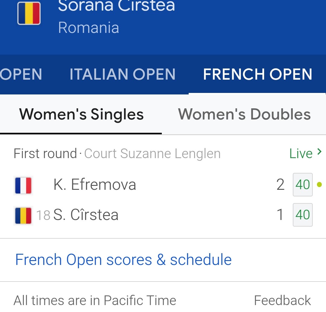 CirsteaFC's tweet photo. #Sorana #Cirstea ๐ท๐ด
#FirstRound
#RolandGarros
#Playing
#WTA๐พ https://t.co/Fj88Kl5JyY