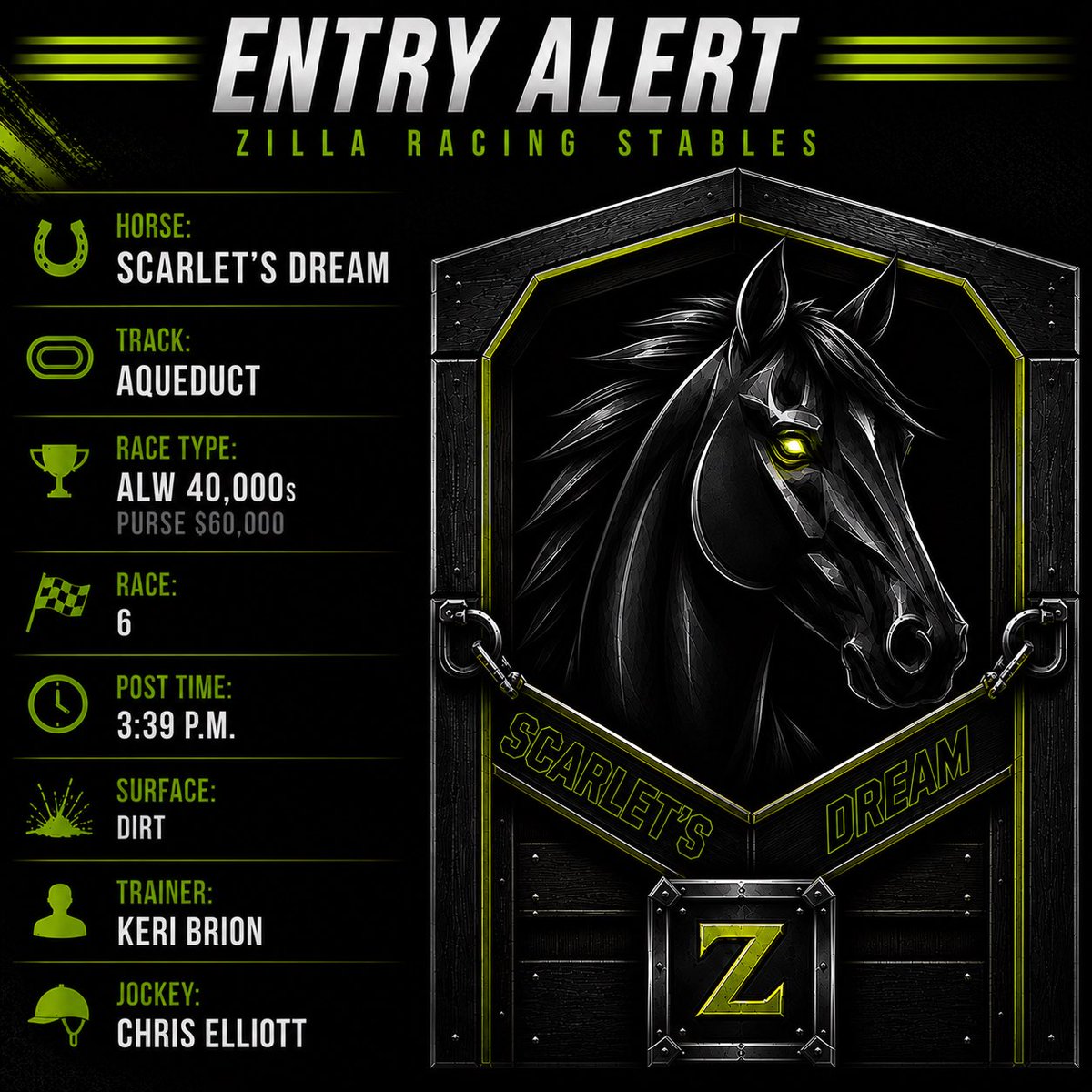 Zilla Racing Stables tweet media