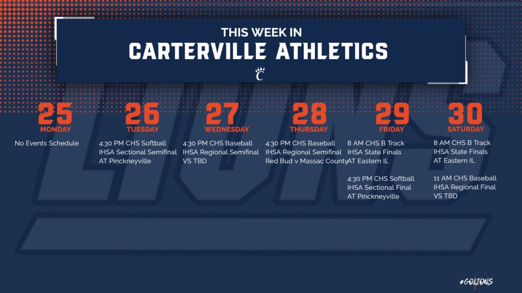 CartervilleHigh's tweet photo. This week's schedule of events. Go Lions! https://t.co/GylHroNUHn