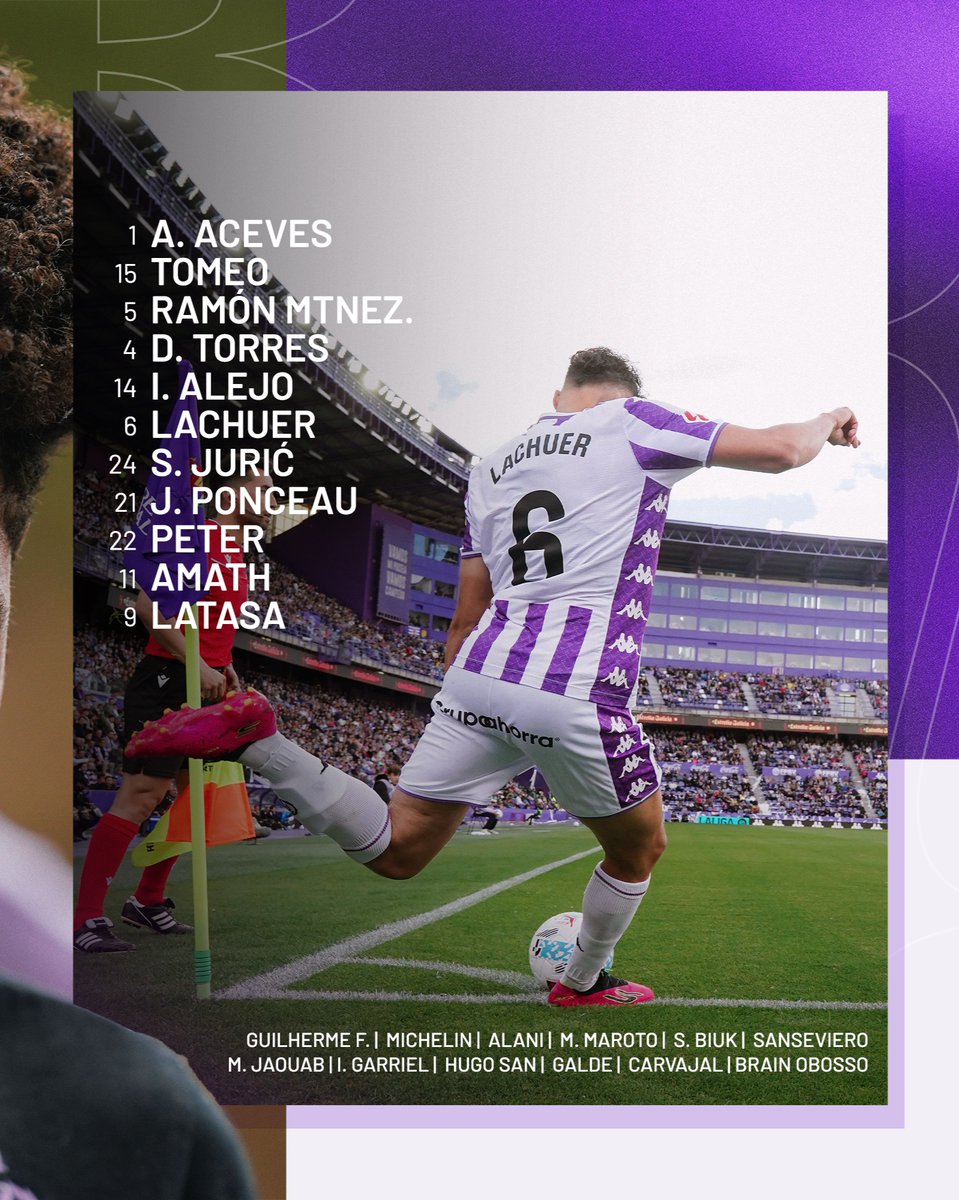 realvalladolid's tweet photo. ▪ 1️⃣1️⃣
Última alineación del Pucela en casa

#RealValladolidDépor https://t.co/oZedUId18V