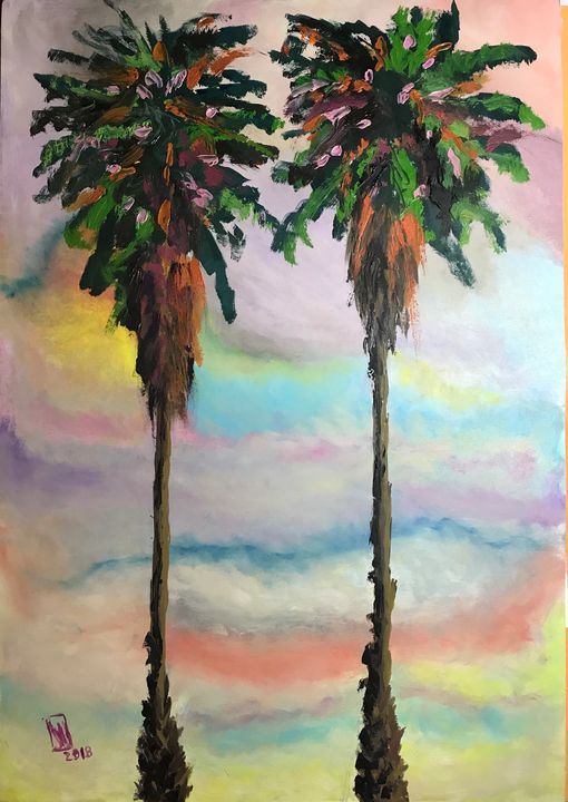 josehauserv's tweet photo. Art of the Day! "Palm Trees". Buy at: https://t.co/vZtTfXWKK4 https://t.co/KU3bQuEsba