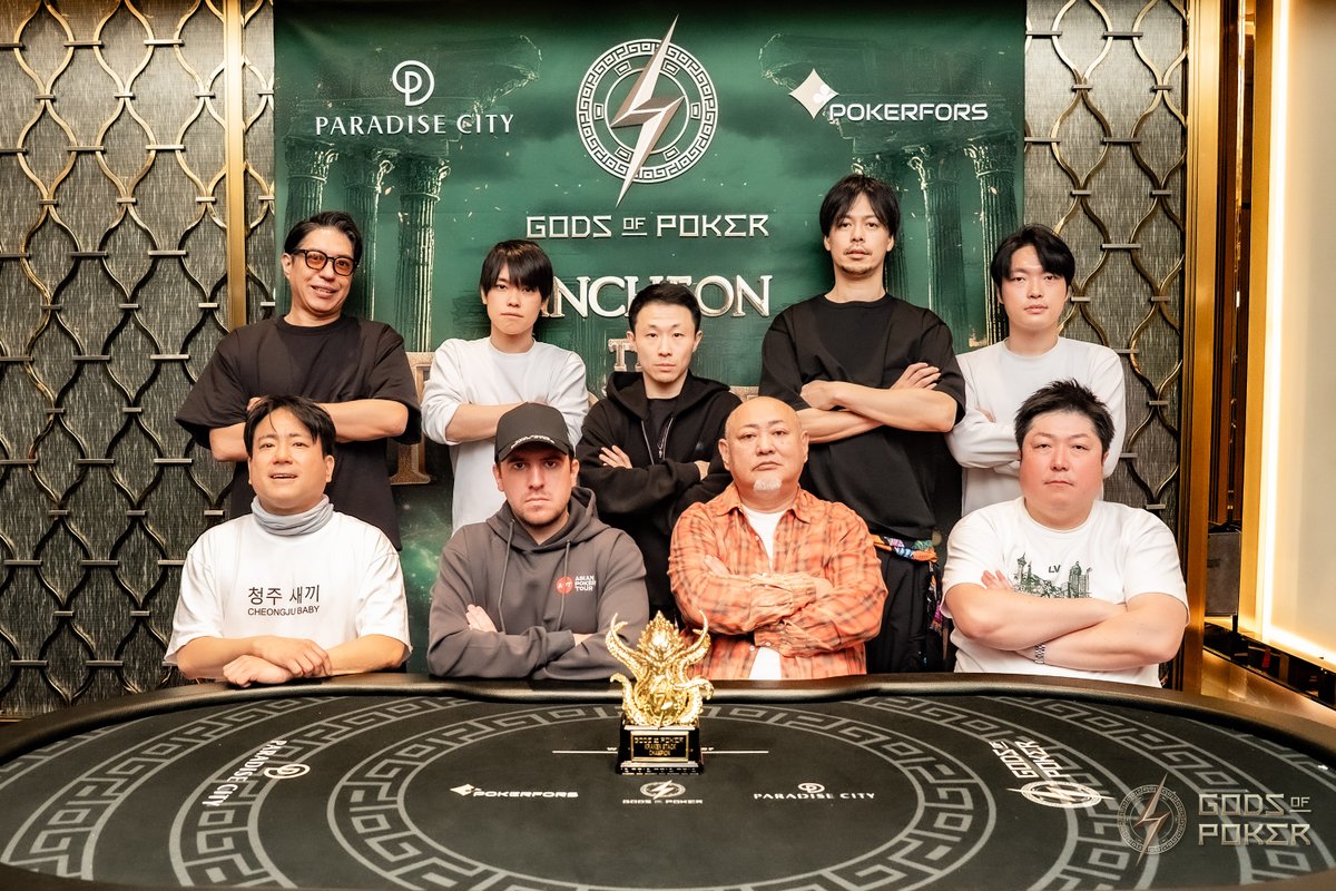 godsofpokerjp's tweet photo. Kraken Stack 
優勝　Kyota Henzan
2位　Yasuyuki Tsuji
3位　Yasushi Hasebe
6位　Ryota Shinde
7位　Hayato Kitajima
8位　Masaya Nagaoka
（敬称略）

ITMリストはコチラ↓↓↓　
https://t.co/ht72FhDzA4
#GodsOfPoker #GOPIncheon2026 https://t.co/Y6ATC6mpfL