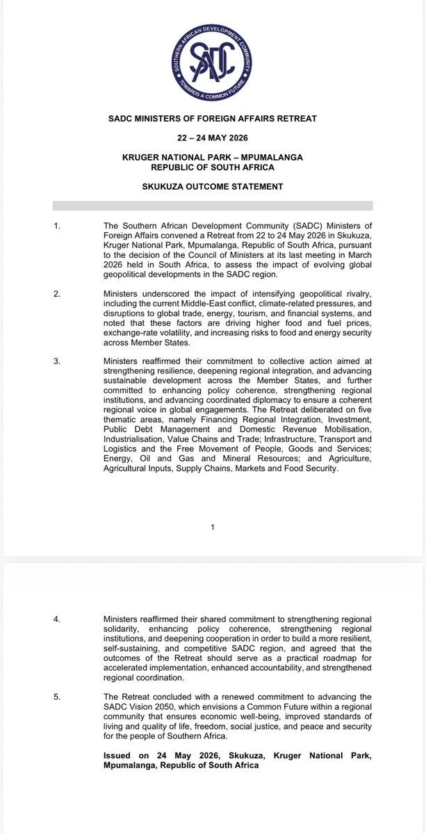 SADC Secretariat tweet media