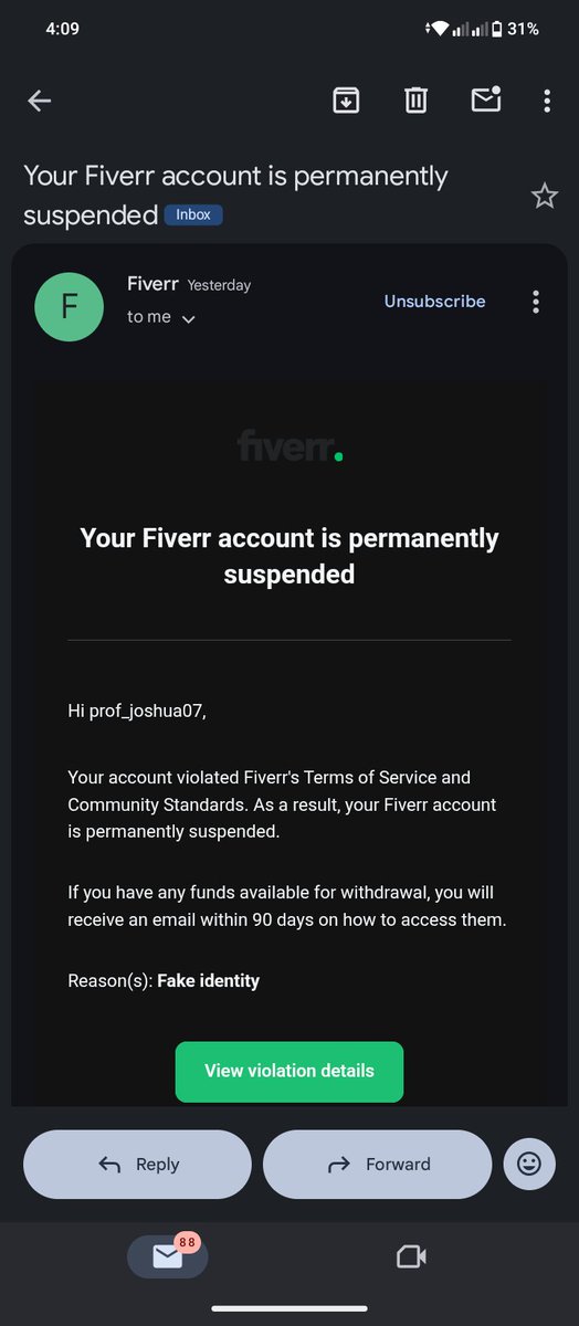 Johfre0's tweet photo. So after approving my real identity for 7+ months, @Fiverr suddenly suspends my account for “fake identity” exactly when my earnings are there? This is unacceptable and honestly looks like an attempt to hold my money unfairly. https://t.co/jUEXRb7szl