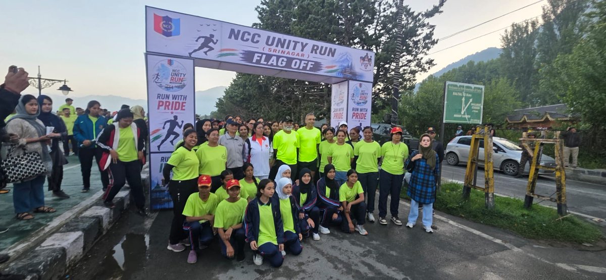 onlykmr's tweet photo. The @nitsriofficial NCC cadets excelled in the “Run With Pride – Run for India” event under #SNICSrinagar2026 in Srinagar on Sunday. Among nearly 500 participants, Cadet Nikita Kajla secured first place while Cadet Sakshi Sharma finished fifth in the girls’ category. https://t.co/sE4o6DzXUY