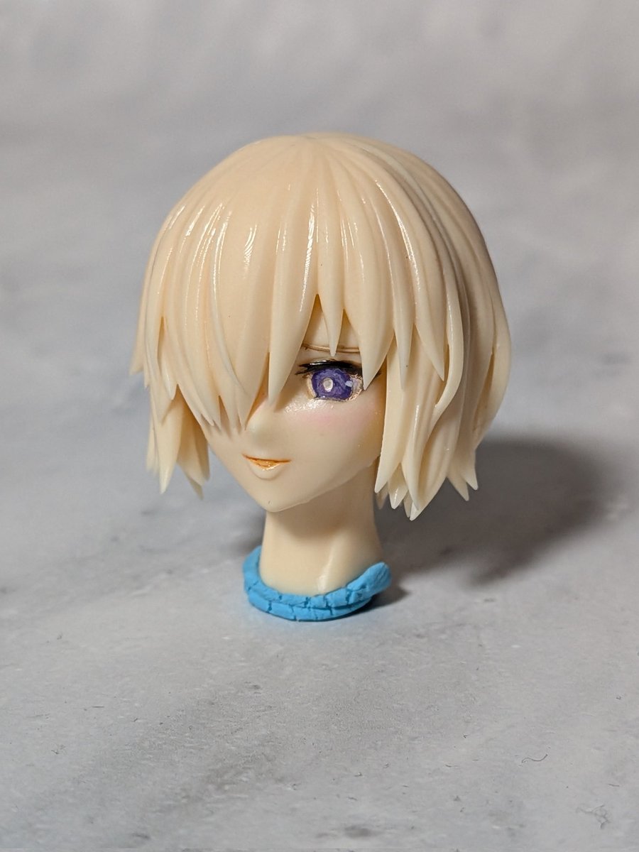 マシュスケベフィギュア頭部テスト出力&仮目塗装。あーースケベな表情ねぇ!いい感じぃ! 