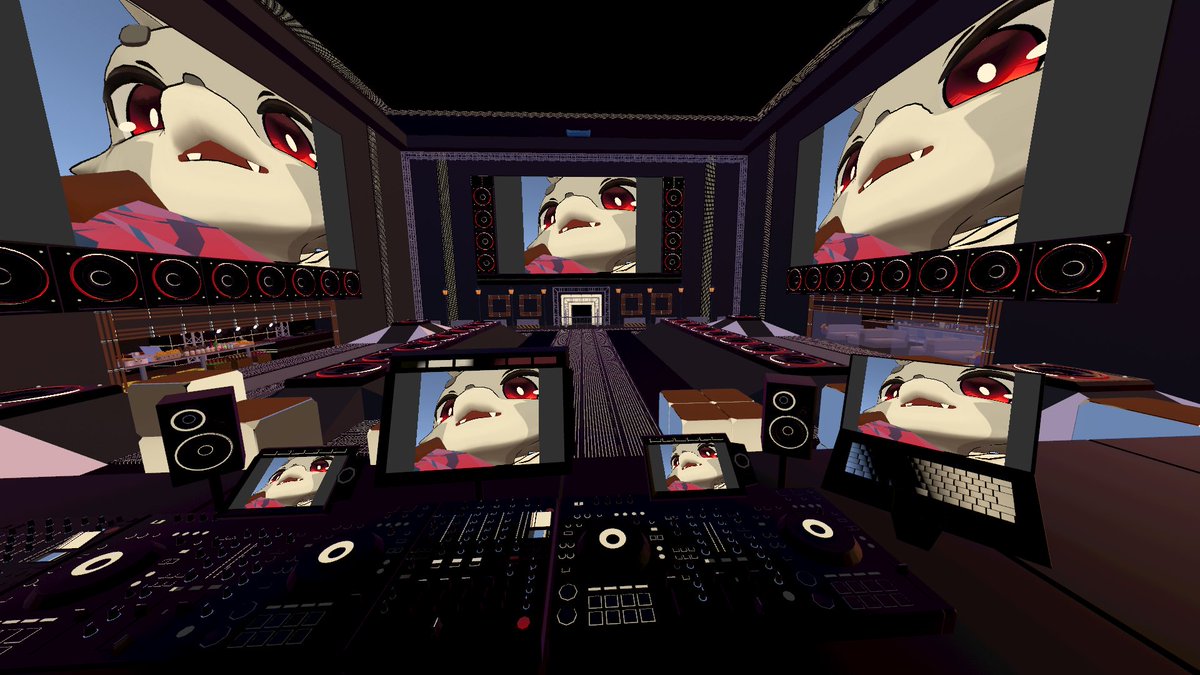 GodDaemonAlpha's tweet photo. #cluster
点検しようと入った自作ワールド。クラスター内だけで作ったワールドなのでサブ音声に切り替えられないけど、映像流すと会場全体がピカピカするので久々楽しみました。 https://t.co/iohgxsneB6