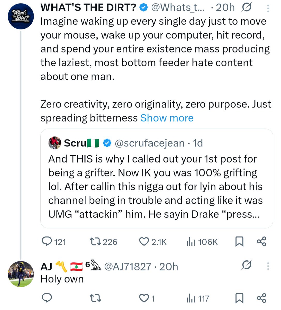 DebateConverse's tweet photo. @AJ71827 @scrufacejean Really? It seems like you love to respond to this guy. Must be showing up on that fyp a lot https://t.co/BmNptZcXnS