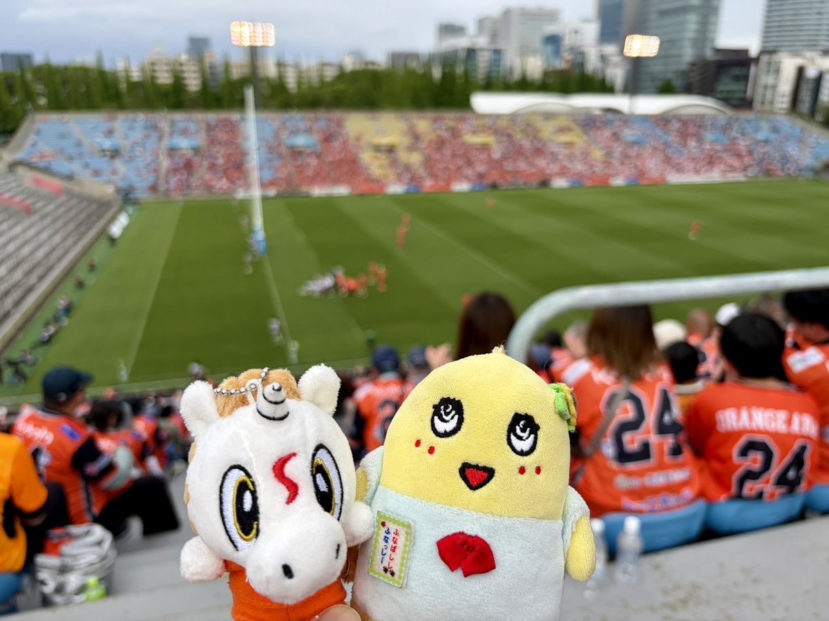 funafunarin's tweet photo. @funassyi ふなっしーお疲れ様なっしー(о´∀`о)
今日、クボタスピアーズ船橋東京ベイの試合見に行ったなっしー♪
勝って次準決勝なっしー♪
いつかクボタスピアーズともコラボしてなっしなー♪

無理しないっ
ありがとう！
もやむりしない https://t.co/OAlk09YRb8