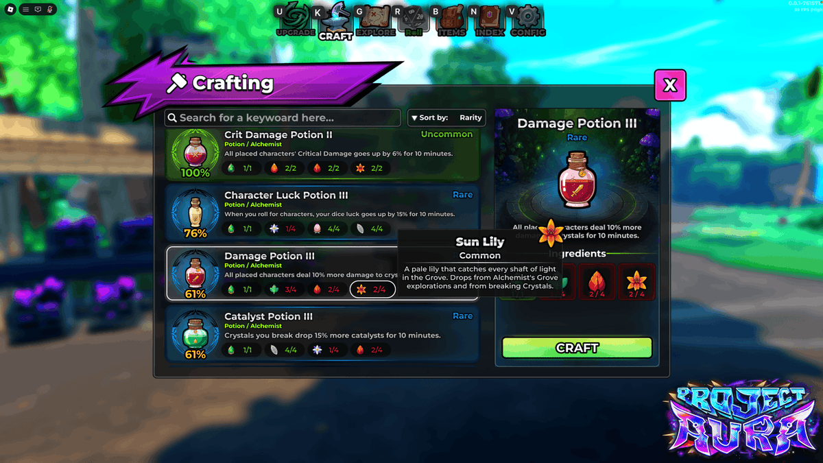 obyvante's tweet photo. Imagine an RNG game with +50 potions.

Project: Aura has really rich crafting system, not just potions! 👀

#Roblox #RobloxDev https://t.co/7h7GjT1TaZ