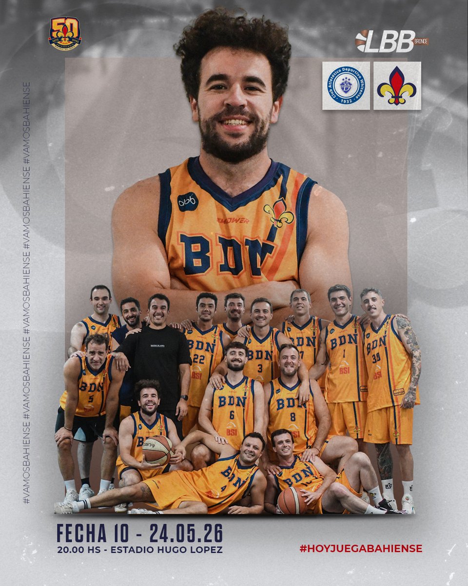 BdNorte's tweet photo. #LBBBronce 🏀 | 📢 ¡Hoy Juega Bahiense!
⠀⠀⠀⠀⠀⠀⠀⠀
➡️ LBB Bronce | Fecha #10.
🆚 Whitense.
📆 Domingo 24.05.
⏱️ 20.00hs.
📌 Estadio Hugo López.
👤 J. Matías y J. Ocampo.
⠀⠀⠀⠀⠀⠀⠀⠀
#VamosBahiense 🇹🇩 https://t.co/9AbauJSNAa