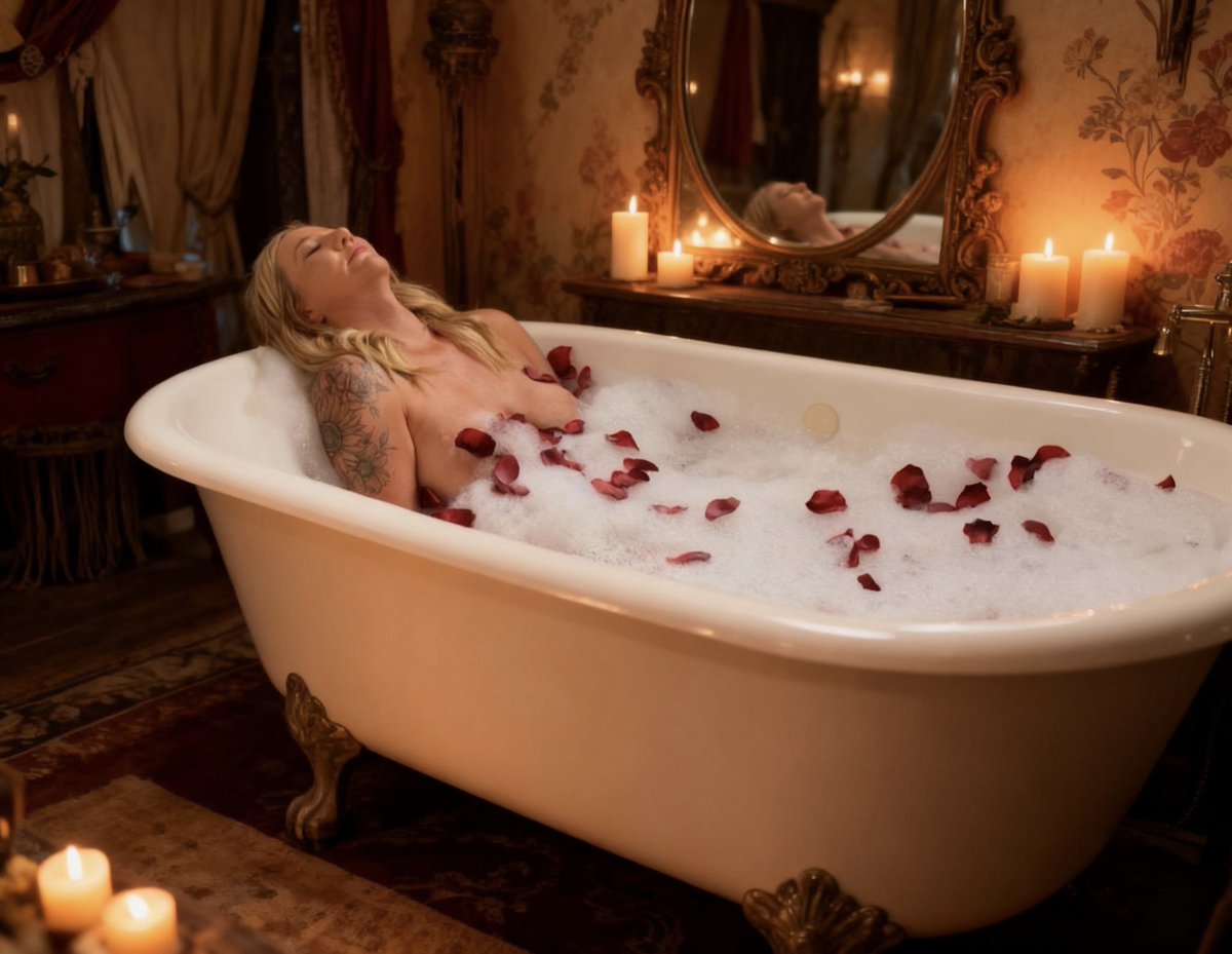Txhotwife1's tweet photo. Soaking in the tub, letting the water heat up while my thoughts get a little dirtier 😈🛁✨ Just me, some bubbles, and a mind full of naughty ideas waiting for later 💋🔥

#Hotwife #BathtubVibes #BubbleBath #NaughtyThoughts #SexyVibes #HotwifeLife #FlirtyFun #TubTime https://t.co/nsbDhCIvYh