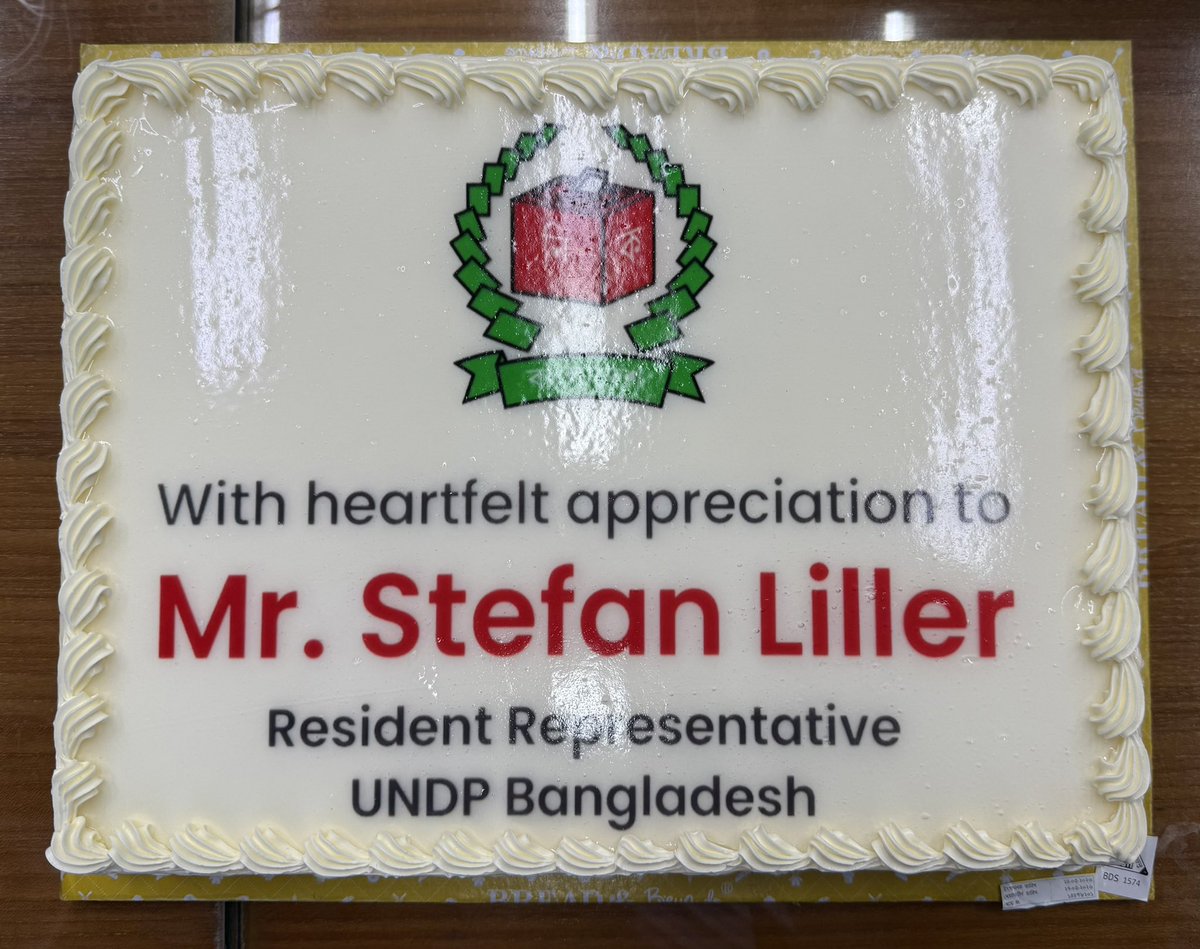 stefanliller's tweet photo. Humbled to receive this recognition from the Chief Election Commissioner during my farewell call on, and grateful for the warm send-off from the Bangladesh Election Commission. Thank you for the excellent collaboration, the partnership and your continued trust in @UNDP. https://t.co/PkPdIVelsp