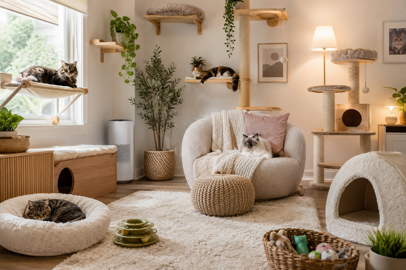 ellenblogs's tweet photo. Create the ultimate cozy cat space with these 15 stylish cat room ideas featuring cat trees, window perches, hidden litter boxes, cozy corners, and enrichment inspiration. https://t.co/RRVawZvHlg https://t.co/hbBaCGhOoD
