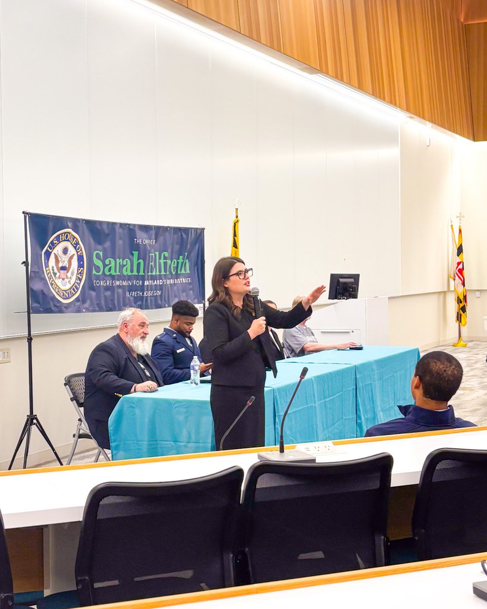 RepSarahElfreth's tweet photo. One of the best parts of my job is having the honor of nominating our talented young people from #MD03 to our nation’s military academies. I made it back to the District after a busy week in Washington just in time for #TeamElfreth’s second Service Academy Nomination Forum here in Anne Arundel County, where dozens of neighbors came out – eager to learn more from our expert panelists and service academy representatives. Last year, 30 of our incredible nominees were accepted to military academies! If you’re interested in serving our nation but couldn’t make it to our forums, you can find more information and submit your nomination form at the link below.

https://t.co/jbB45r6FgI