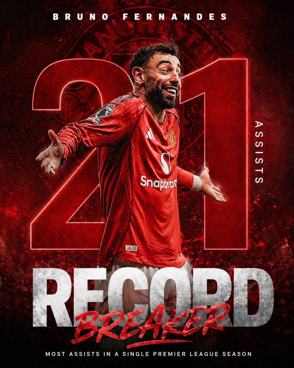MUFCWO's tweet photo. 🔴⚠️ — عااااااااااااااااااجل رســــمــــيًــــا!!!!!

برونو فيرنانديز يكسر جميع الارقام!!🤯🤯
برونو فيرنانديز 21 أسيست🤯🤯🤯 https://t.co/cOK1Xoz54Y