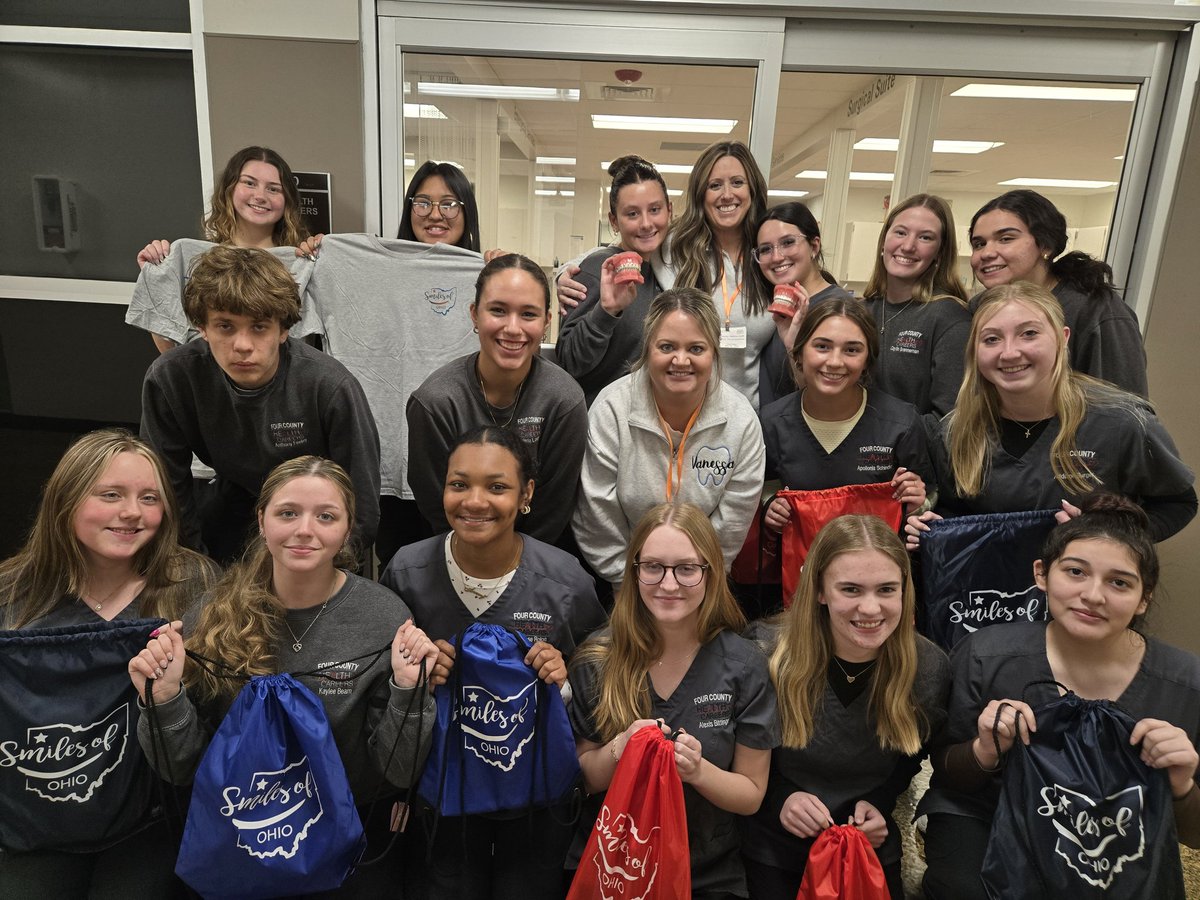 FourCountyNews's tweet photo. The Health Careers students got an inside look at the field of orthodontics thanks to Manda Plum and Vanessa Adams of Ohio Smiles. Thank you for sharing your experiences and helping students explore future career opportunities! https://t.co/PdIHGcV8WT