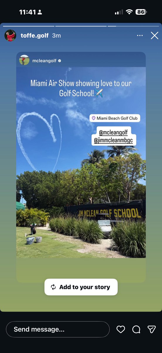 McLeanGolf's tweet photo. The Air Show in Miami. Nice heart hanging over my Miami Beach location!! #golf #1golfschool @JimMcLeanMBGC @miamibeachgolf https://t.co/DzPDl6ZDqF