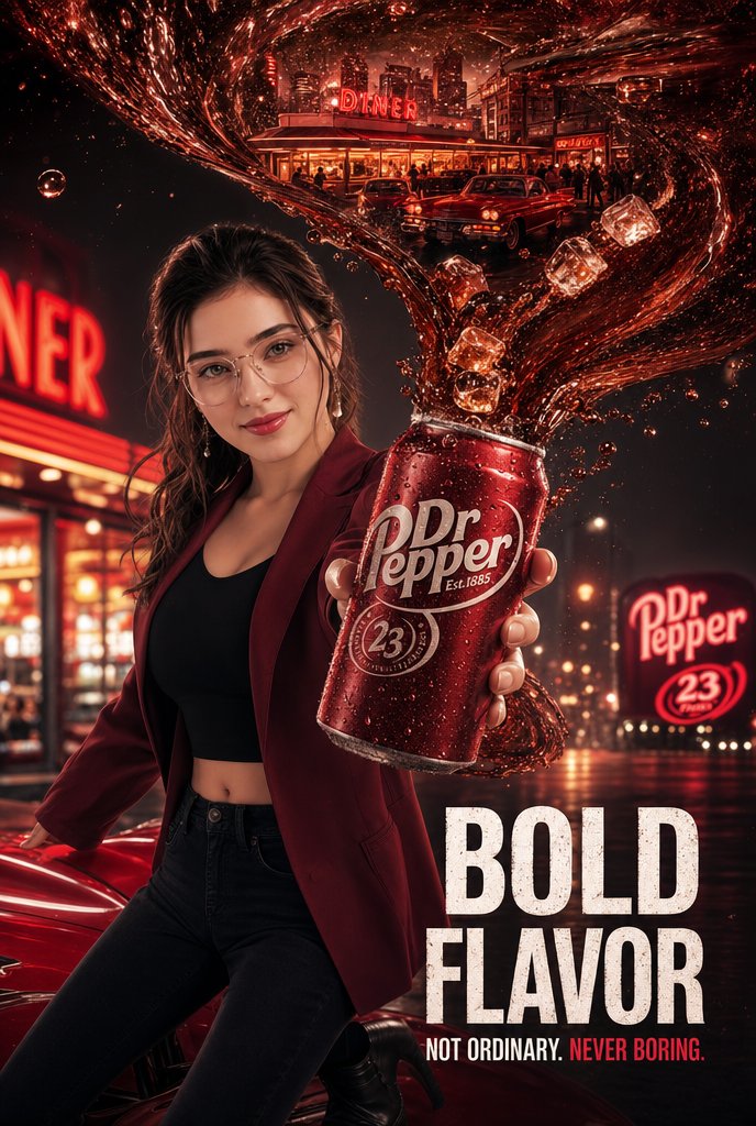 Cinematic Dr Pepper Diner Poster