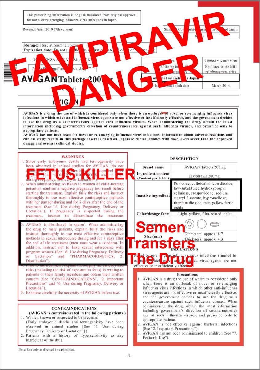 RealDrJaneRuby's tweet photo. ⛔️⛔️SERIOUS WARNING: @SecKennedy’s New PREP Act Protection For FAVIPIRAVIR  — VERY DANGEROUS — NEVER STUDIED IN HUMANS

IMMEDIATE FETAL DEATH

SPERM TRANSPORTS ACTIVE DRUG TO SEXUAL PARTNER https://t.co/yB1K0gNXxS