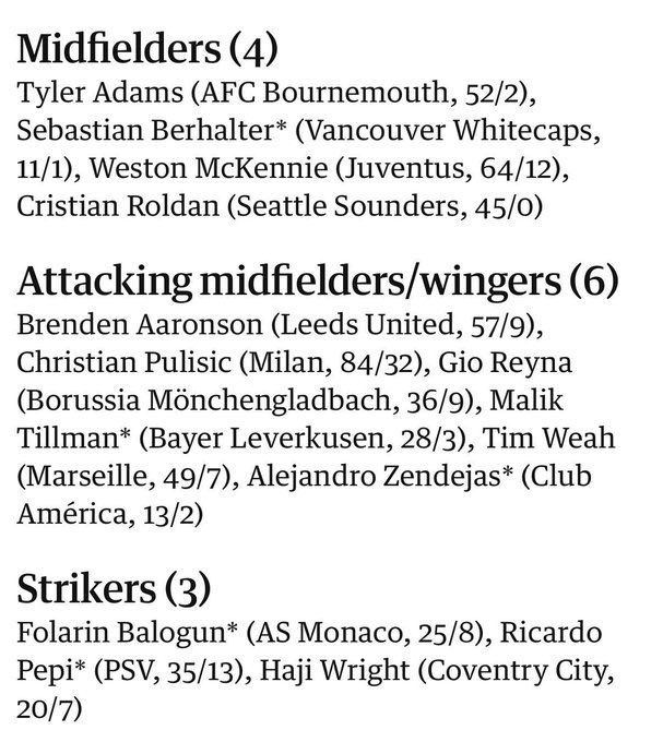 MlsIrish's tweet photo. 🚨 USMNT ROSTER DROP 🚨

Pulisic 🪄
Balogun ⚡
McKennie 🐐
Dest 🔥

This squad is YOUNG, HUNGRY, and ready to make noise 🇺🇸⚽️
The future of American soccer is HERE. 👀

#USMNT #USSoccer #Pulisic #Soccer #Football #USA #FIFA #WorldCup #Balogun #McKennie #Weah #GioReyna https://t.co/Dx4tdHe8Wv