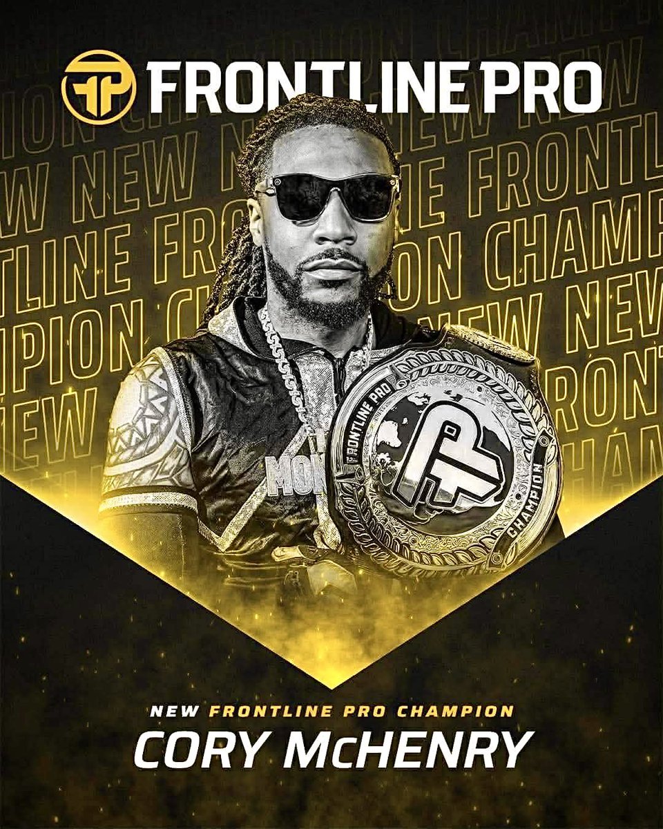 FrontlineProWI's tweet photo. ICYMI: At #HonorBound, in a match dedicated to his late mother, “Cash Money” Cory McHenry achieved his dream! McHenry defeated Mike Outlaw and Shaq Jordan in a hard-fought triple threat match to become the NEW #FrontlinePro Heavyweight Champion🏆 

#JoinTheFight https://t.co/FsTuV9cCc5