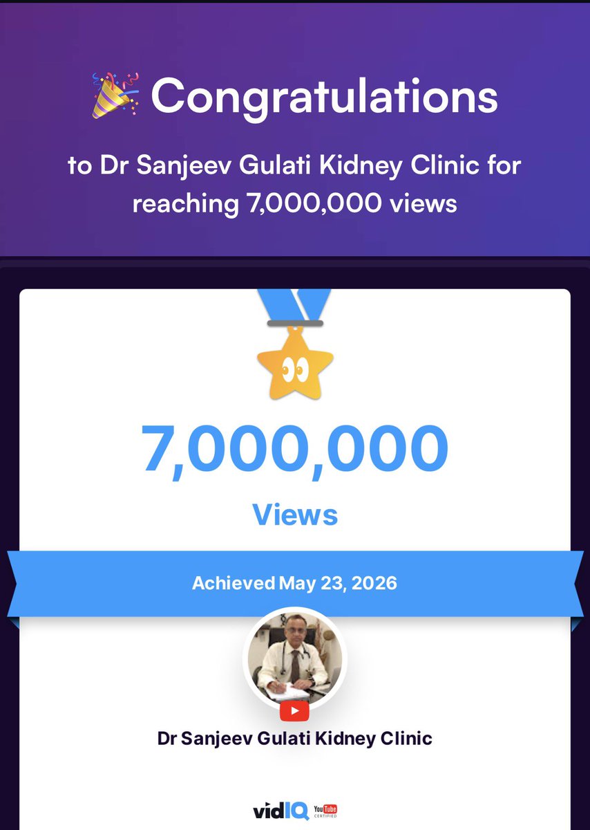 sgulati2002's tweet photo. My YouTube channel achieved 7,000,000 views on May 23, 2026 
Heartfelt thanks to all my well wishers my mission
Educate to Empower @vidIQ @Vasuragh @IndiaSoTx @isn_india @arvindcanchi https://t.co/JgsWgG9GxZ