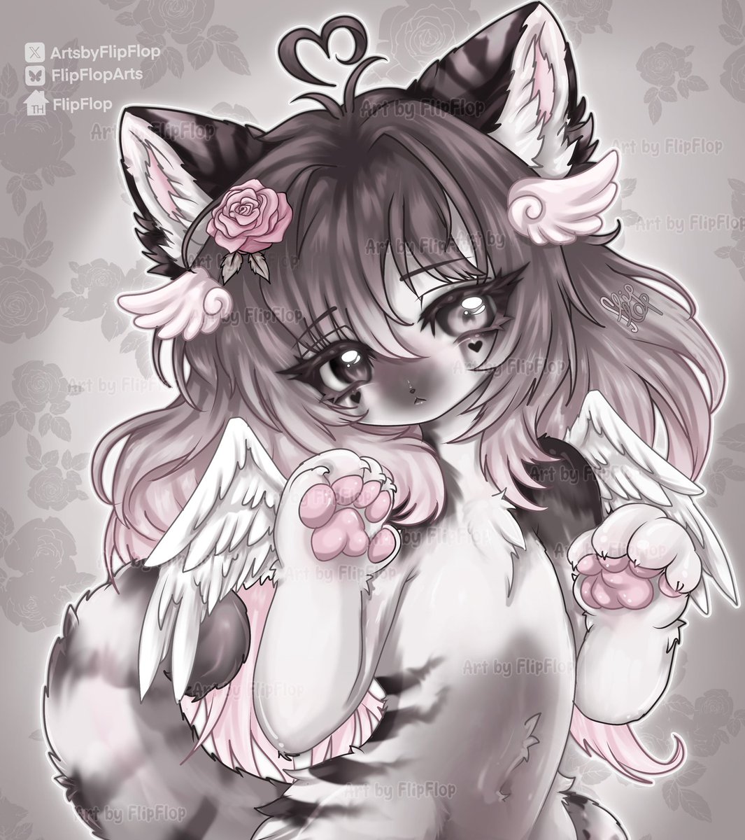 ArtsbyFlipFlop's tweet photo. Winged kitty 🩷
[Oc belongs to @/iwannabeapuppy on disc]

#gothfurry #furrycomission #smallartist https://t.co/4r4EK6rwEi