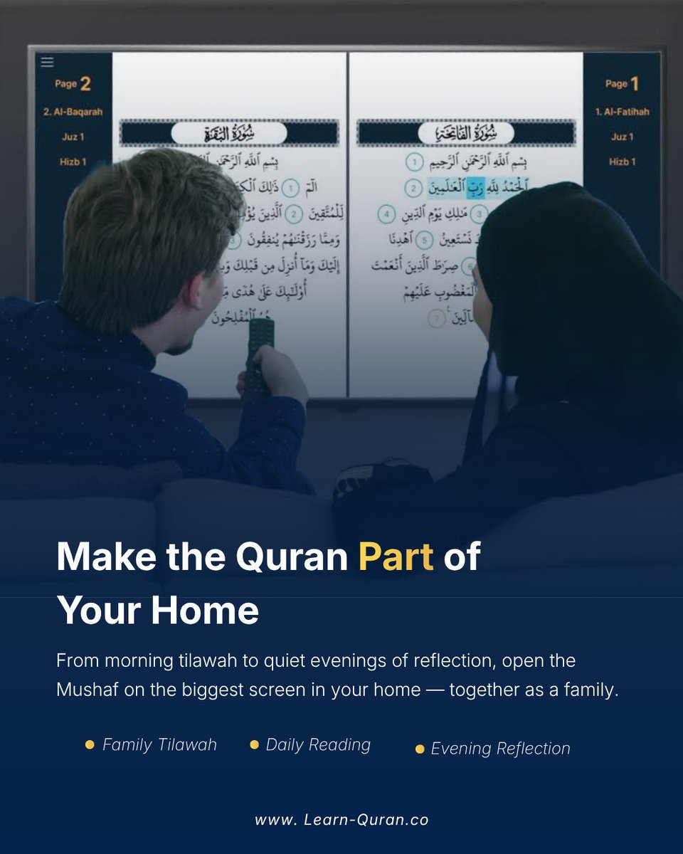LearnQuranApp's tweet photo. Let the Quran fill your home this Eid 🤍📺

Quran Mushaf Pro+ is now 40% OFF for a limited time.

✨ Ad-free reading
✨ Auto scroll &amp; translations
✨ Smart TV optimized

🌐 https://t.co/JcHnuKrCr8

#QuranMushaf #EidAlAdha https://t.co/4jWrHOaoYR