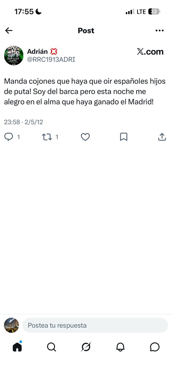 _alberto_2005's tweet photo. @RRC1913ADRI @GradaBpro @XaneSilveira tiene que ser jodido fingir que ahora eres del racing cuando realmente eres del barsa campeón https://t.co/Qxxj86MMHx