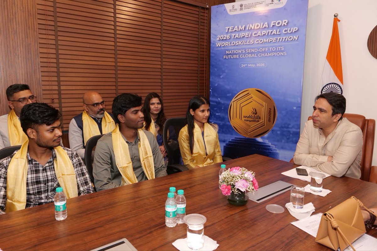 jayantrld's tweet photo. Interacted with Team India ahead of the 2026 Taipei Capital Cup WorldSkills Competition. Encouraged our young competitors to make the most of this global exposure, not just through competition, but through friendships, partnerships and shared learning experiences.

International platforms like these are as much about experiences, confidence and possibilities as they are about medals. I hope our candidates return with greater hope, wider perspectives and memories that stay with them for life.

Wishing Team India the very best! 

#WorldSkills #WorldSkillsShanghai #SkillIndia #TeamIndia #TaipeiCapitalCup
