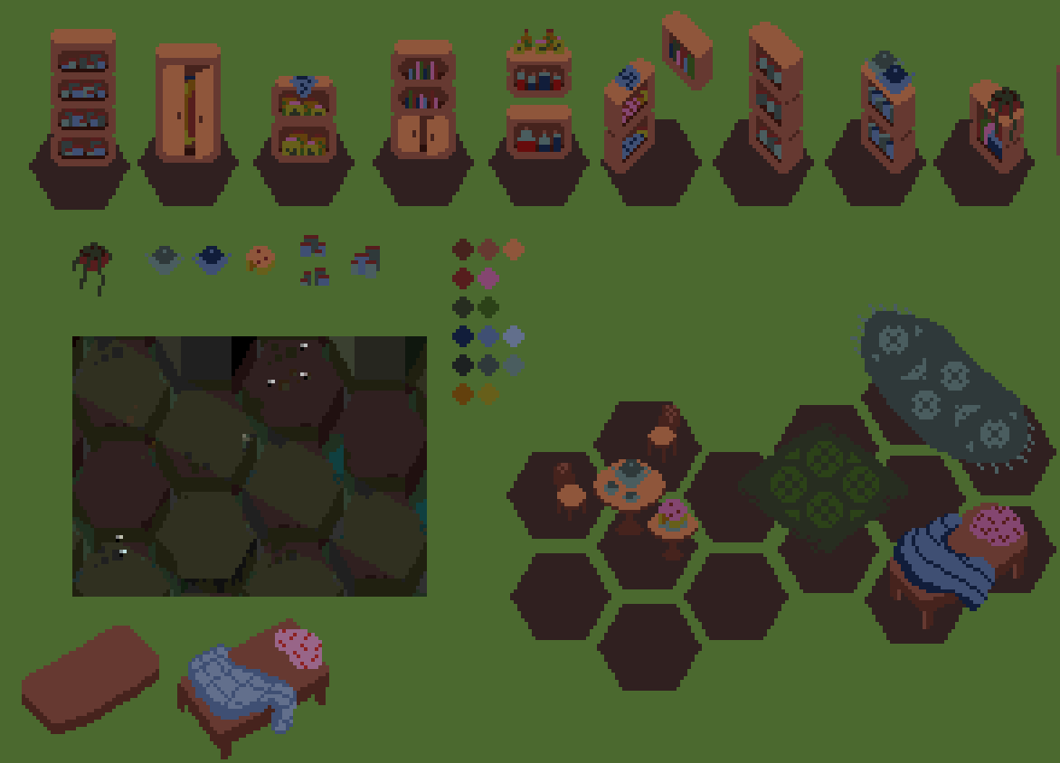 seven_rats_dev's tweet photo. Some furniture for cute rat houses and tavern. 

#pixelart #gamedev #indiedev https://t.co/iFx6xRfnt8