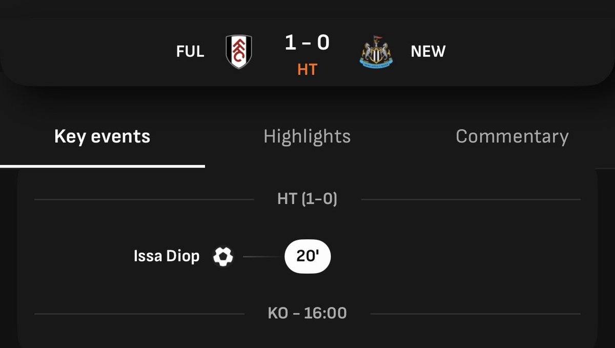 WEFOOTBALL777's tweet photo. 2025-26 PREMIER LEAGUE FINALE
Sun 24 May 16:00 UKT - Fulham vs Newcastle half-time results 
#wefootball777 #football #premierleague #matchweek38 #fulhamfc #newcastleunited https://t.co/KWC5zFbbA5