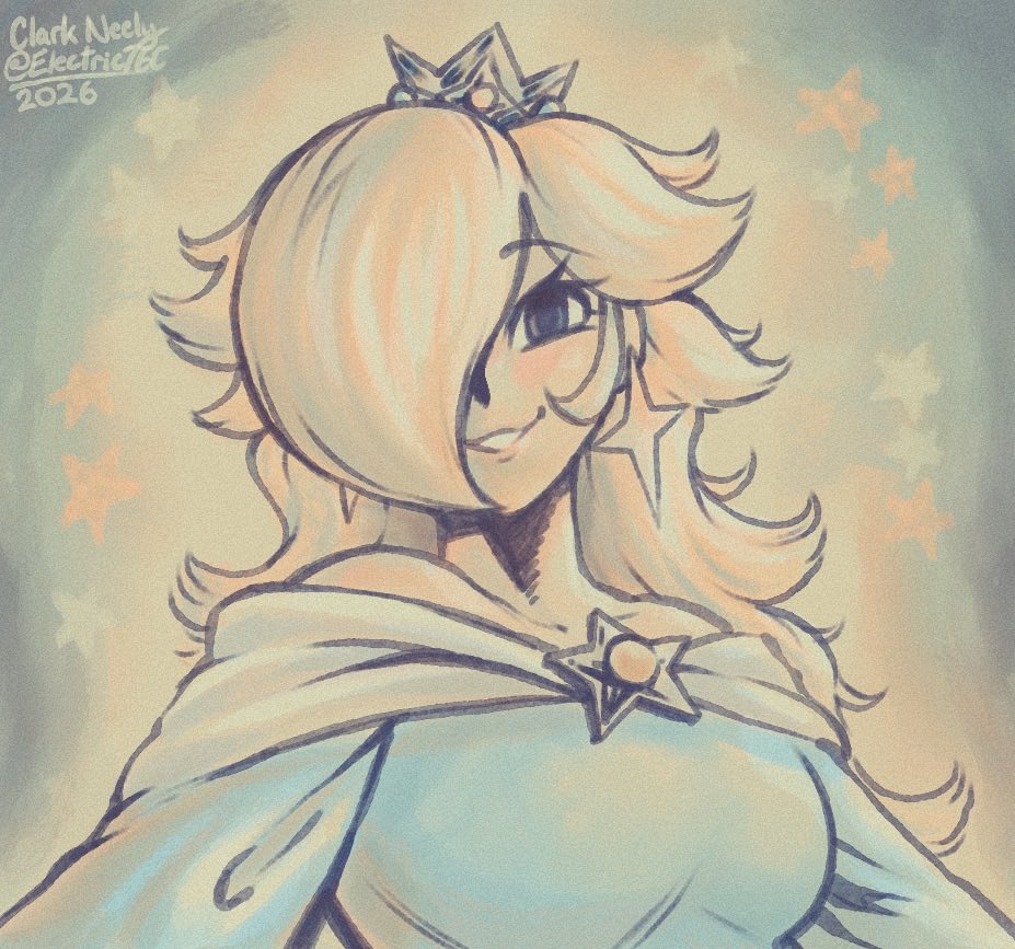 Electric76C's tweet photo. Simple little Rosalina doodle ⭐️⭐️⭐️
(I tried experimenting with a limited color palette🙏) https://t.co/mf0lwGp3sk