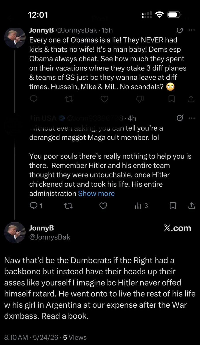NotMaga1999's tweet photo. @JonnysBak @JonnysBak  hi pus-pus…. cry like a little girl and run like a Trump support..  lmao…

Obama - Nobel prize winner
Trump - loser of the century https://t.co/DAXjsI4K5o
