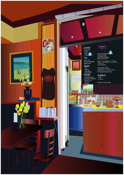 sapasule's tweet photo. Art of the Day! "Frederick Street Cafe". Buy at: https://t.co/Hs4ACXReeT https://t.co/Qwnz81GNqn