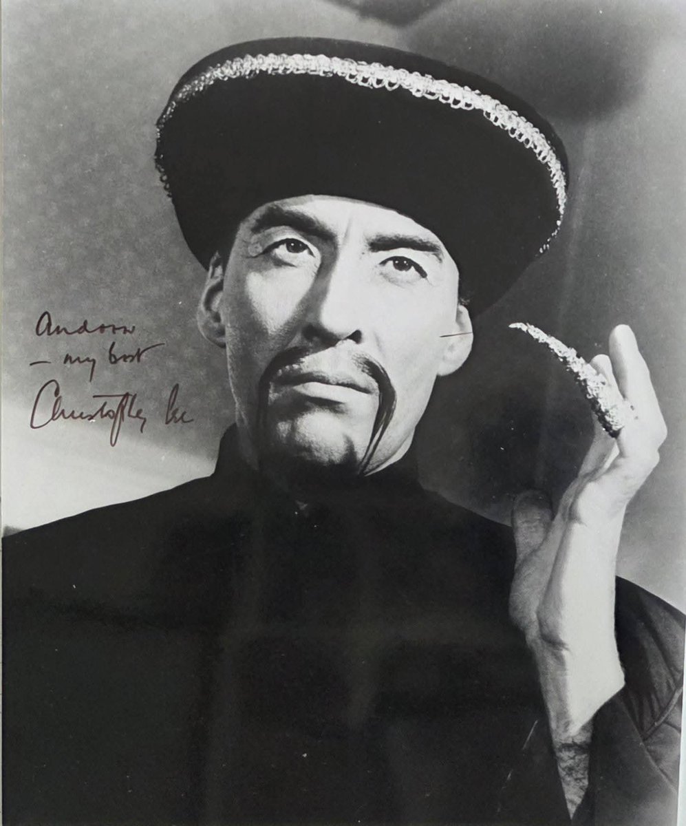 Andy_Broughton1's tweet photo. Hand signed for me by Christopher Lee, seen here as Fu Manchu.
#christopherlee
#FuManchu
#Theandrewbroughtonautographcollection https://t.co/9VhyvevW4M