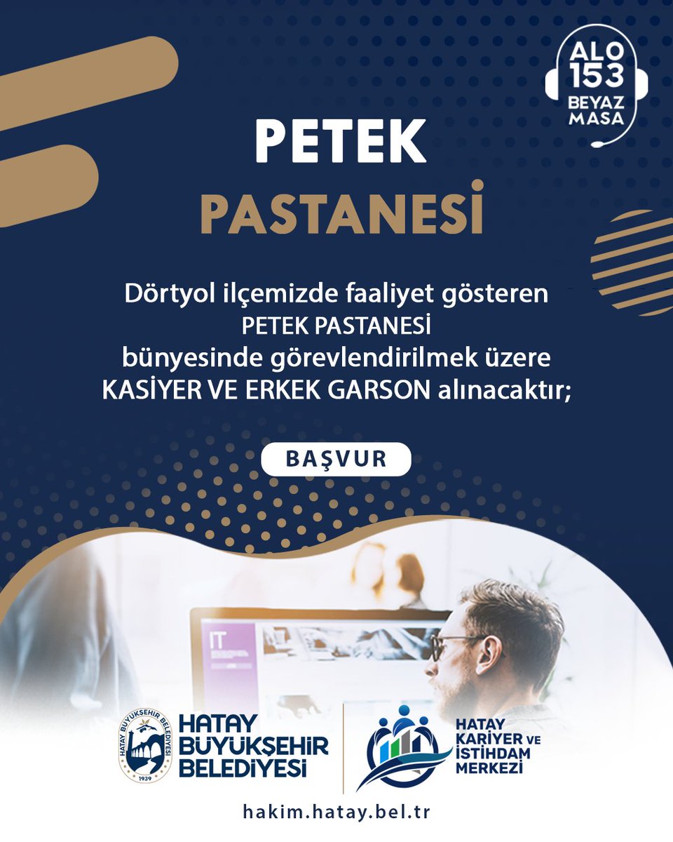 hbb_hakim's tweet photo. Hatay Büyükşehir Belediyesi olarak istihdama katkı sağlamak ve iş arayanlarla işverenleri buluşturmak için çalışıyoruz. Siz de hayalinizdeki işe bir adım daha yaklaşmak istiyorsanız, güncel iş ilanlarımızı kaçırmayın!

 Detaylı bilgi ve başvuru için: https://t.co/NtV71kWnix https://t.co/ERzPiVZzCq
