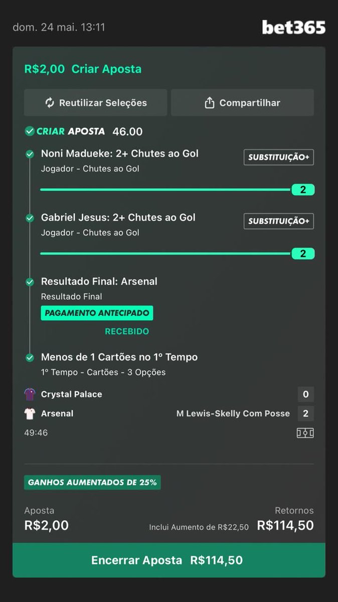 FilhoDoNesgui's tweet photo. @MTips01 Arsenal fez a boa 🫡 https://t.co/rtpxXTBuJY
