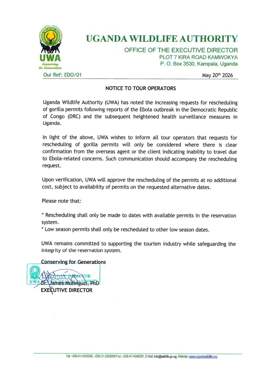 Uganda Wildlife Authority tweet media