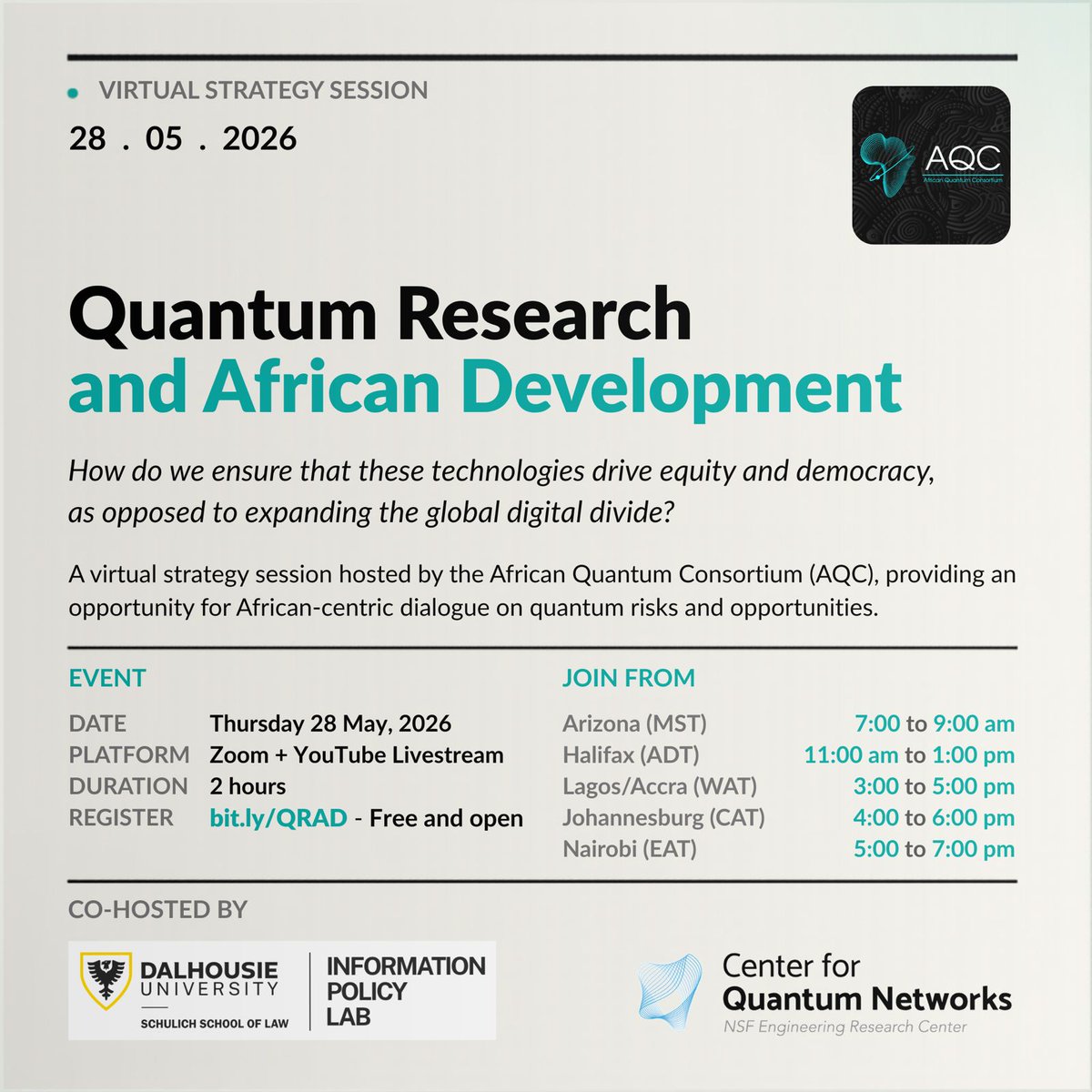 FaraiMazhandu's tweet photo. Harvest Now, Decrypt Later is not a theory. It is documented practice.

Africa needs a governance framework before the window closes.

Thursday, 28 May. Free.
https://t.co/FNV5o6Gdeq https://t.co/qbA7V4sHDY