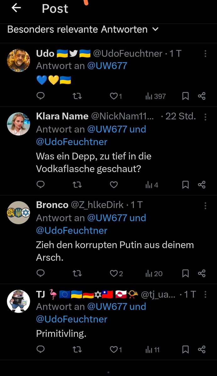 UW677's tweet photo. @UdoFeuchtner Ich liebe es wenn Ukranazis unter meinem Posts austoben 😂😂😂😂😂 https://t.co/0HMlZKaSqm
