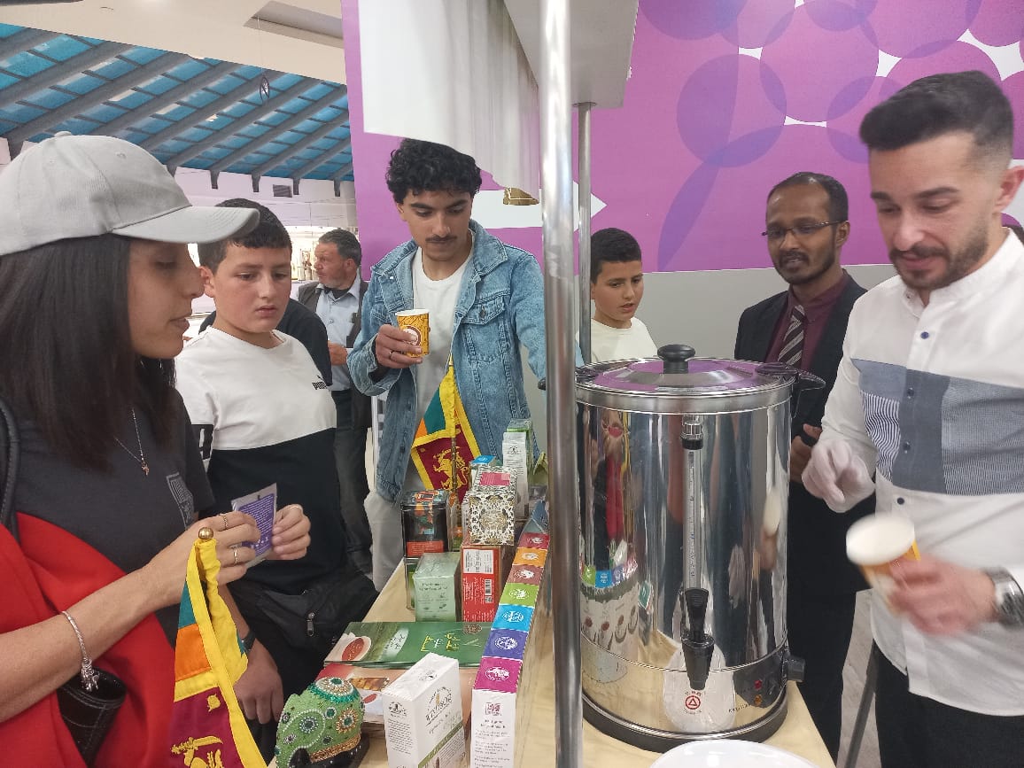 SLinJordan's tweet photo. The Embassy of Sri Lanka in Amman celebrated International Tea Day 2026 with the aim of promoting Ceylon Tea in Jordan at City Mall, Amman, on 22.05.2026, showcasing the rich heritage, quality, and unique taste of world-renowned Ceylon Tea. https://t.co/mn0KL21mJT