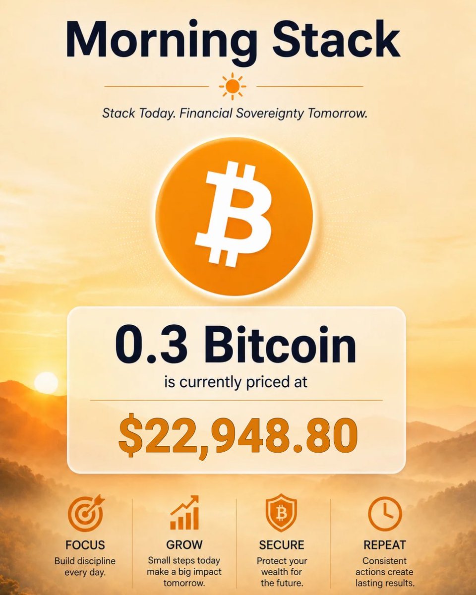 0_3_BTC's tweet photo. 0.3 ₿ 🔸 #Bitcoin #03BTC
Ignore the noise and stack them sats like your future depends on it (because it does). https://t.co/j9kqZJwJo9